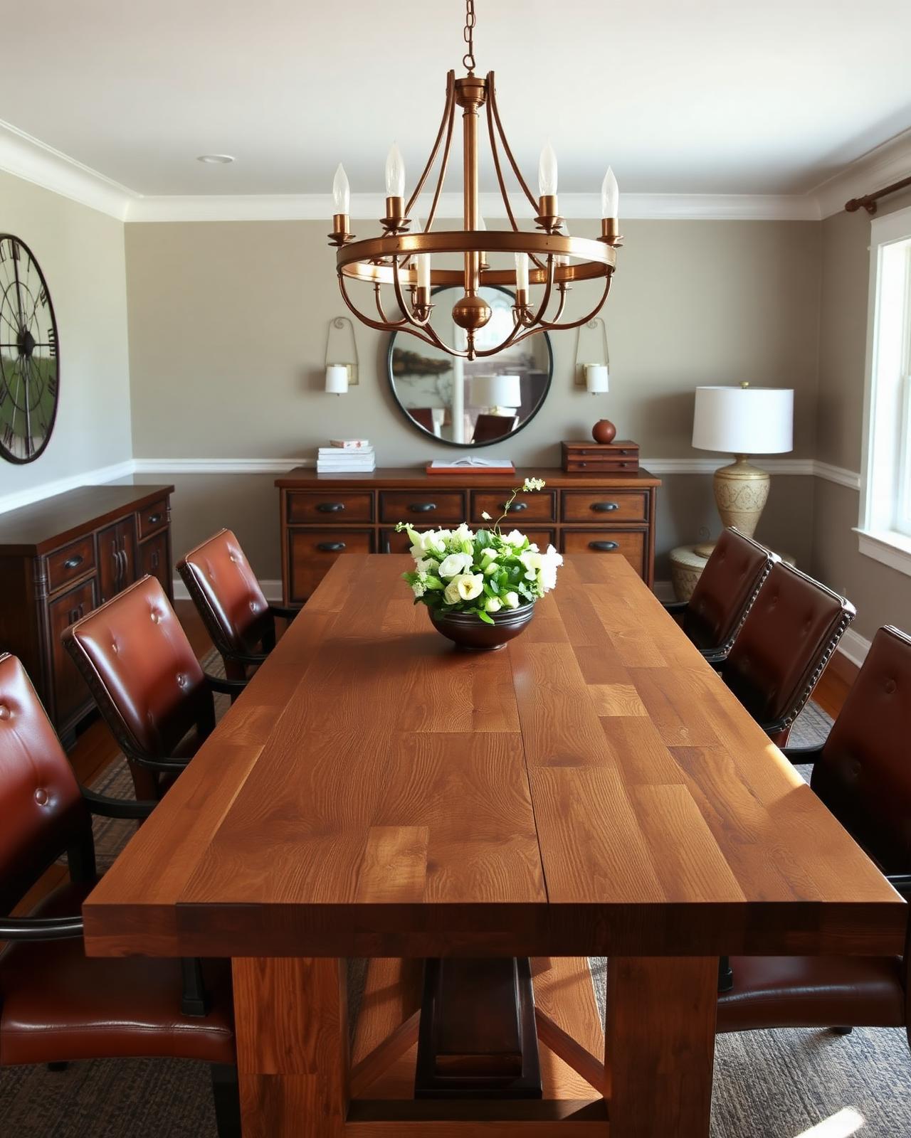 Solid wood dining table